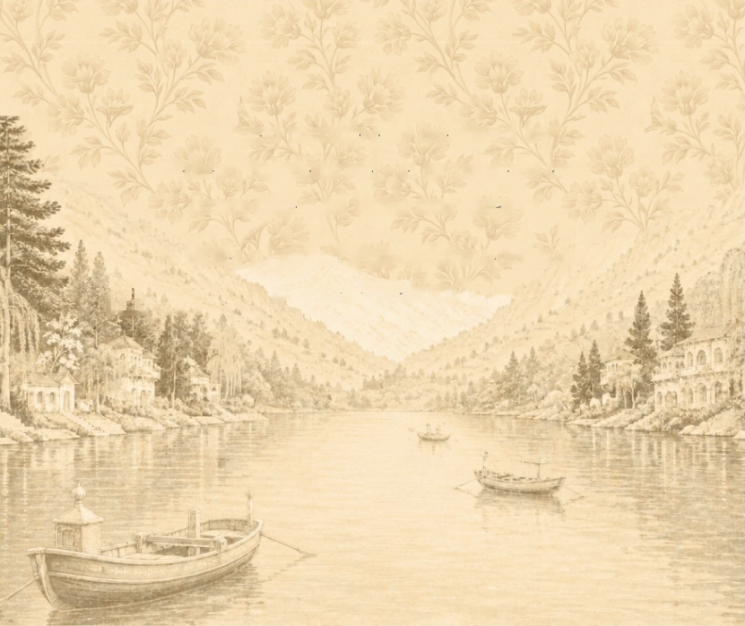 Pahari motifs landscape background